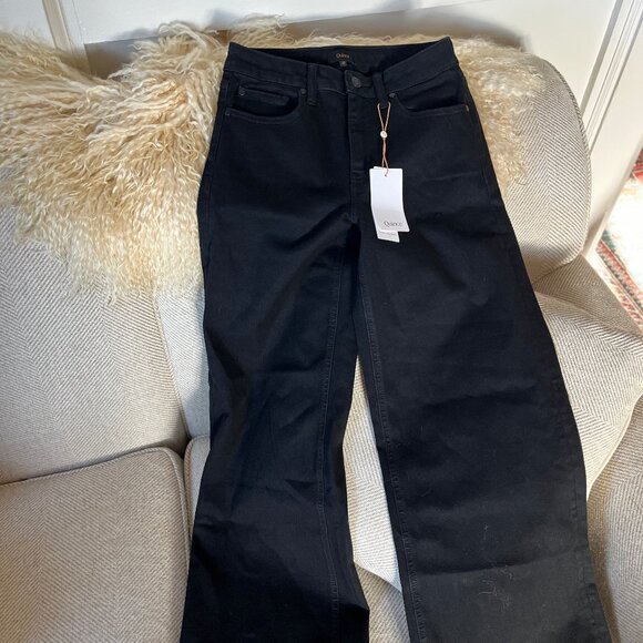 Quince Black Luna Stretch Flare Jeans Size 27 BNWT - Picture 1 of 3